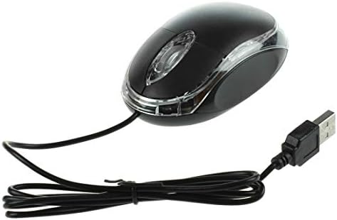 Mouse óptico com fio de Cablevantage - 3 botões PC Mouse com roda de rolagem e luz de LED interna - para laptop/netbook/computadores