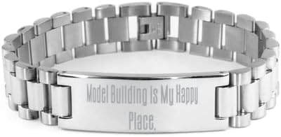 Bracelete de escada de construção de modelos brilhantes, construção de modelos é meu lugar feliz, presente para amigos, de amigos,