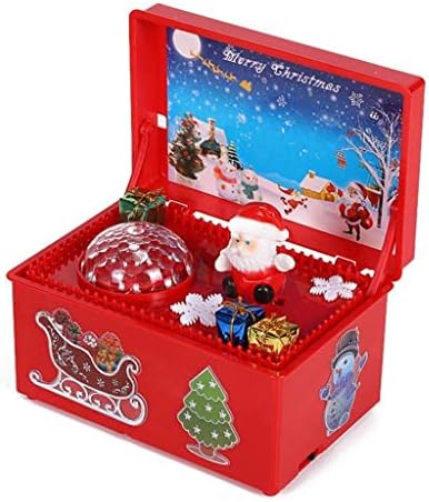 Caixa de música de estilo de natal houkai linda criativa Papai Noel Caixa de música liderada para festa