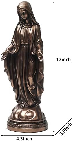 Magicsculp 12 polegadas abençoada Virgem Maria estatueta decorativa ， Presentes religiosos católicos Estátua de resina de 12 polegadas estatueta