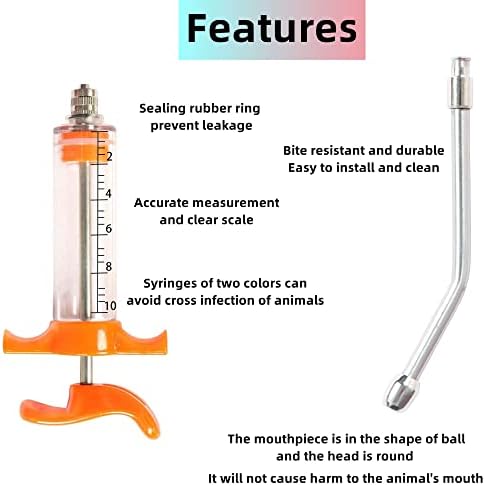 2 PCs Saringa Cabra, 2 PCs Bocadas de Drench, seringa reutilizável, dosagem ajustável, para gado ovelha de cabras