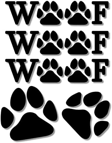 4 Pack Woof Dog Paw Prints Decalque de carro - Decalques personalizados de peixes ruins - adesivo engraçado e fofo - Gloss premium