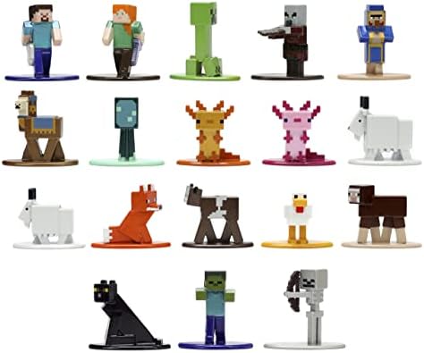 Minecraft Caves and Cliffs 1,65 Série de 18 pacotes 8 figuras fundidas, brinquedos para crianças e adultos