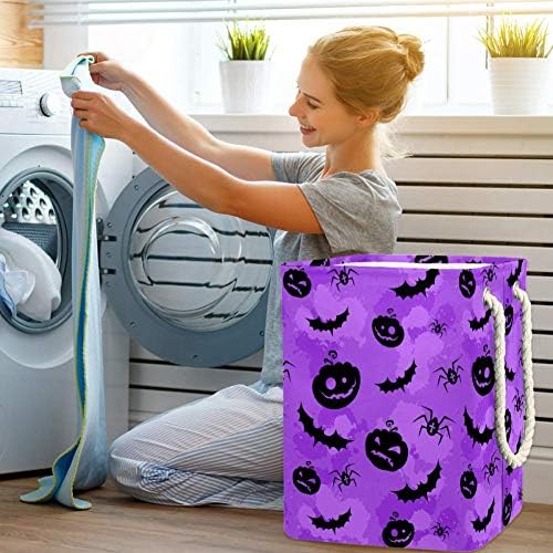 Inomer halloween abóboras e aranhas 300d Oxford PVC Roupas à prova d'água cesto de roupa grande para cobertores Toys de roupas no quarto