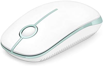 Mouse silencioso sem fio, mouse de viagem de 2,4g slim com receptor USB, mouses de computador protegidos e silenciosos para laptop
