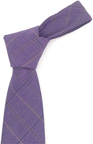 Andongnywell algodão xadrez de algodão amarra gravata magra casual para homens gravata formal de casamento no pescoço para mulheres