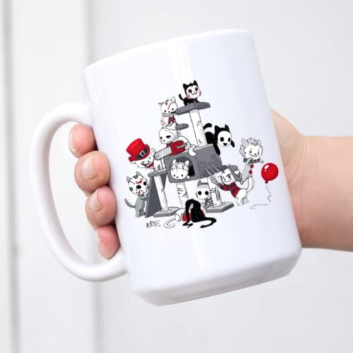 Filmes de terror de gato personagens canem gatos engraçados de halloween engraçado presente 11 oz yr3f5y