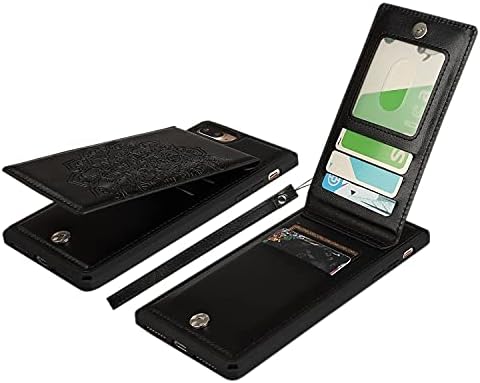 ICOvercase para iPhone 7 Plus/8 Plus Wallet Case com titular de cartão de crédito, [bloqueio de RFID] Coloque magnético de