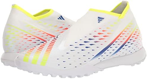 Adidas Unissex Edge.3 Sapato de futebol predador, amarelo branco/solar/azul, 9,5 homens dos EUA