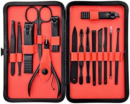 Founcy Aço inoxidável Clipper Cutter Cutter Scissor Tweezers Kit Pick Kit Manicure Pedicure Toe Tools