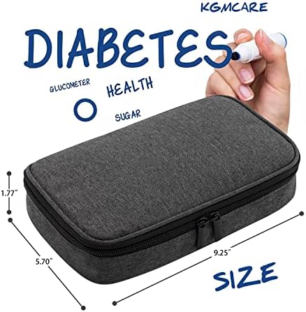Caixa de viagem para suprimentos diabéticos KGMCare com 2 bolsas destacáveis, bolsa de armazenamento de suprimentos diabéticos