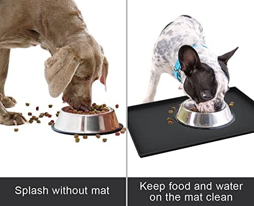Erbine Silicone impermeável tapete de cachorro, bordas mais altas Tapete de alimentação de animais de estimação para evitar