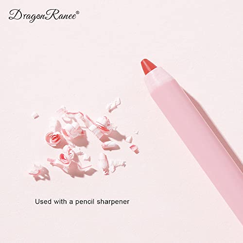 2pcs Lápis e batom de lápis de lábio rosa, lápis de lábio com revestimento lábio cremoso aveludado de lábio de lábios