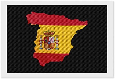 Kits de pintura de diamante da bandeira da Espanha kits de pintura de diamante 5D DIY FLILHO FULHO RETRAS DE RETRAS DE ARTES DE PAREDE DE WALL PARA adultos 8 x12
