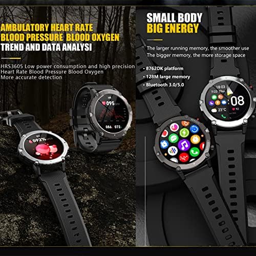 C21 Smart Men's Watch com o timer de sono de frequência cardíaca do Bluetooth, do Bluetooth Active Rastreio de Fitness para Android,
