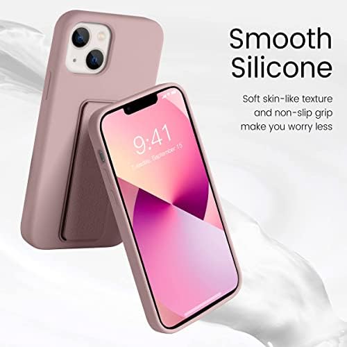 Laudtec Silicone iPhone 13 Case com suporte/kickstand, vertical e horizontal Stap Strap Metal Kickstand Case para iPhone
