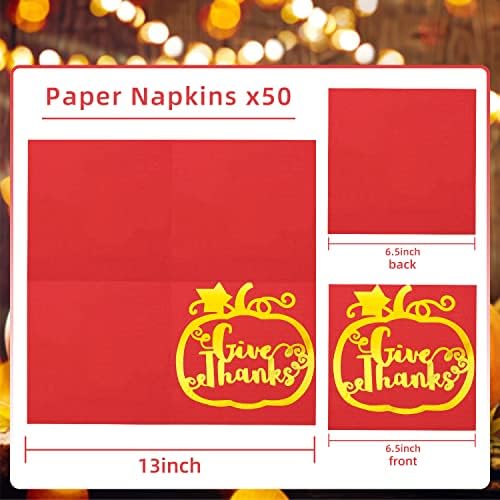 Ação de Graças guardanapos 90pcs 6,5 x 6,5 Golinho de papel descartável guardanapos de papel de outono guardanapos para
