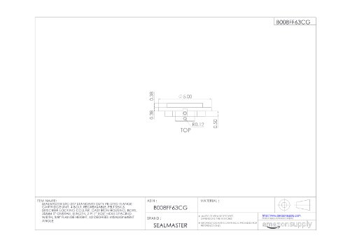 Sealmaster SFC-207 Padrão padrão Unidade de cartucho de flange pilotada, 4 parafuso, regressável, vedações de feltro, colar de travamento de parafuso, alojamento de ferro fundido, furo de 35 mm, 5 comprimento total, 2,917 Bolrilho de parafuso Largura da orifício, altura do flange de 3/8 , altu