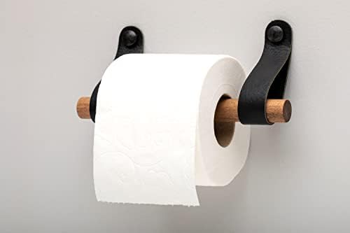 Suporte de papel higiênico de couro e madeira / suporte de papel higiênico / suporte de lenço de papel higiênico