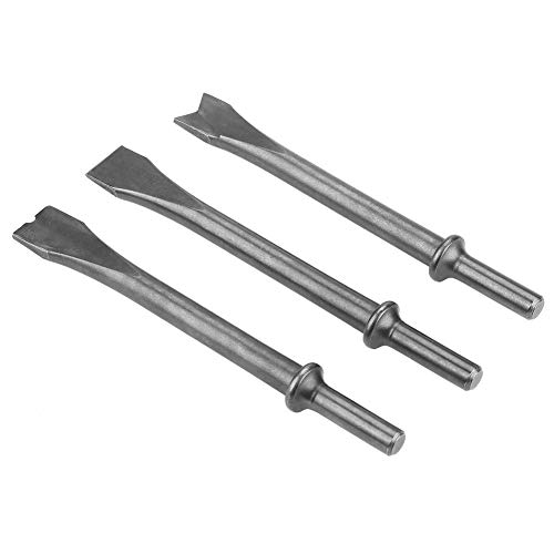 Cinzel de martelo de ar, 3pcs Air Hammer Chisel Conjunto de bits de martelo pneumático redondos extra longos, cinzels de metal