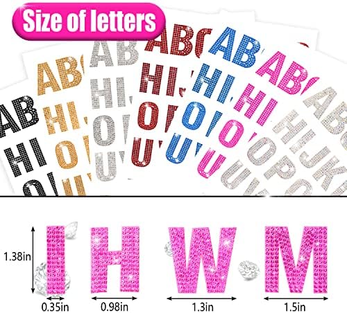 Pratique Glitter Rhinestone Alphabet Letter Stickers, 26 letras adesivas auto-adesivas para arte DIY e artesanato