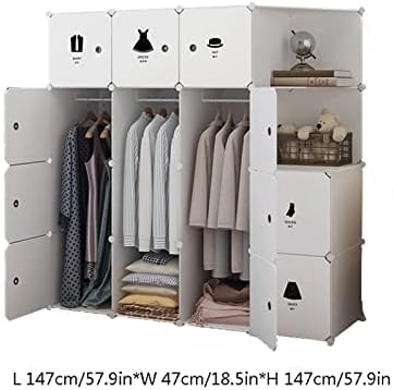 FACMAS Armazenamento portátil guarda -roupa de guarda -roupa portátil Organização de armazenamento do cubo de cubo Gabinete do sistema com armário de armário de porta armário de guarda -roupa rack de armário portátil Organizador portátil