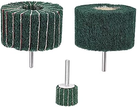 UXCELL 3 Tamanhos abrasivos Conjunto de rodas cilíndricas Cabeça de nylon Rodas de polimento de fibra de nylon 30x25mm/80x50mm/80x50mm