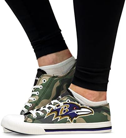 Baltimore Ravens NFL Womens Camo Low Top Shoes de tela - 7