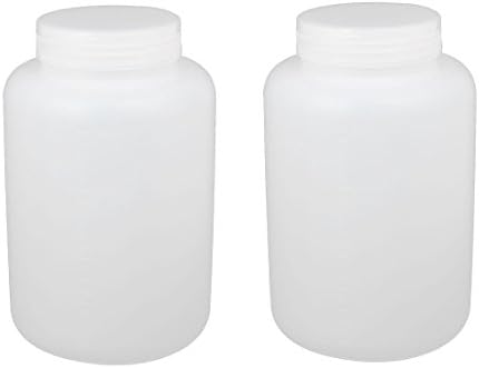 Aexit 2pcs 2000ml Flashs plástico largo largo de vedação redonda de vedação reagente amostra de amostra de células de célula frascos de garrafa branca