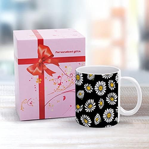 Flores de camomile Cream canecas de café cerâmica xícara de chá para cacau leite cappuccino