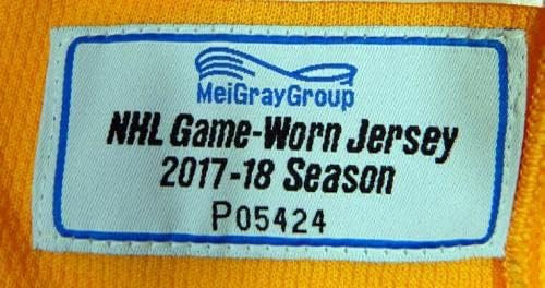 2017-18 Philidelphia Flyers Matt Read 24 Game Usado Jersey de prática amarela 411 - Jogo usado NHL Jerseys