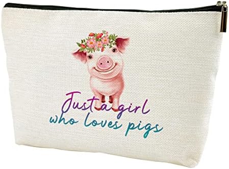 Lanbaihe apenas um que ama porcos maquiagem de maquiagem porcos de porcos presentes bolsa cosmética para mulheres, presente de