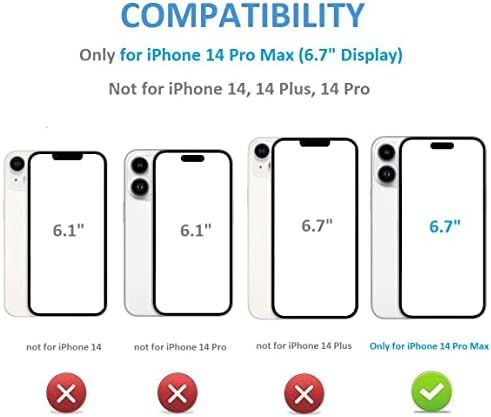 Onetop para iPhone 14 Pro Max Wallet Case com suporte de cartão, anel de rotação de 360 ​​° RFID RFID BLOCK