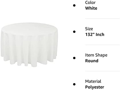 Sparkles tornam -o lençóis especiais com lençóis 10 -PCs 132 polegadas de pano de pano de pano de tecido de linho de linho - Recepção de casamento Restaurant Banquet Party - Machine lavável - Branco
