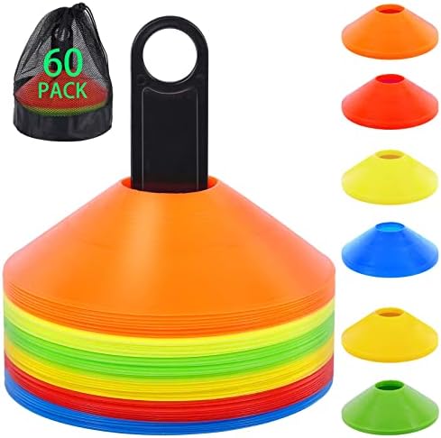 Cones de disco de futebol Tevaibo para exercícios com bolsa e suporte, cones de futebol para esportes, treinamento de