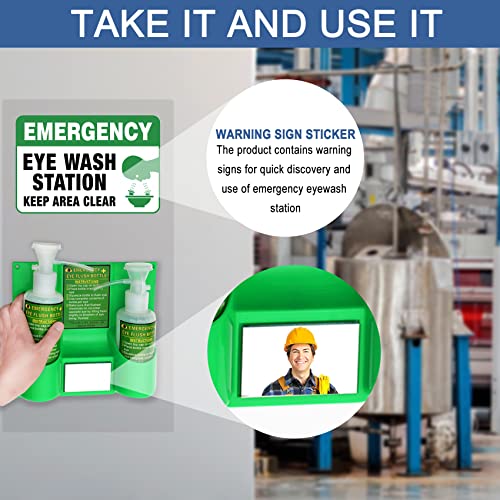 Estação de lavagem ocular em forma de xícara de copo Sprance atende padrão da OSHA, com adesivo de sinal de emergência, 17fl oz*2, 【não
