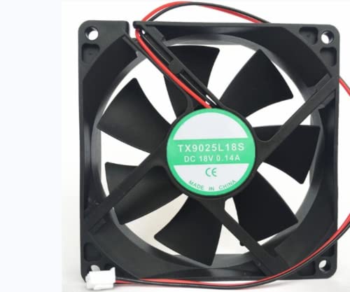 Fan 9025, para TX9025L18S 18V 0,14A 90x90x25mm Fan de resfriamento de 2 fios