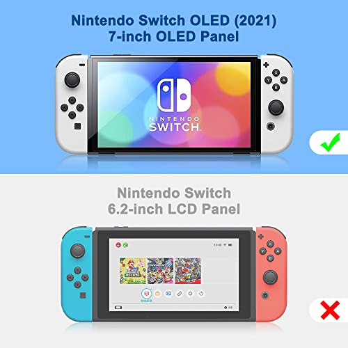 Pele de capa macia jusy para o modelo OLED Nintendo Switch, estojo de borracha ancorável anti-deslizamento à prova de