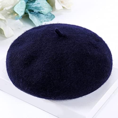 Mulheres novas cores sólidas de lã de lã ajustável chapéu quente no outono e inverno malha
