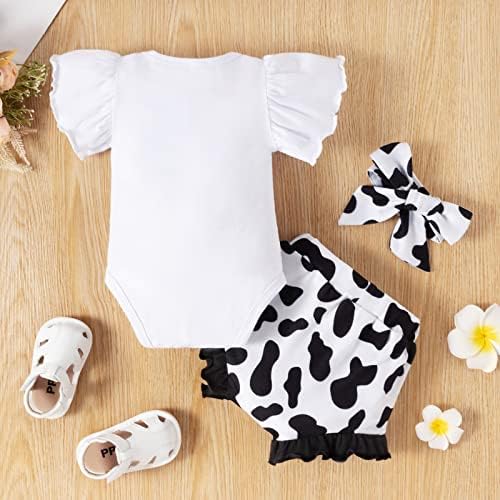 Roupa de verão de 3pcs para bebês animais fofos animais impressos corpunete de pau + shorts bloomer + roupas de fita de