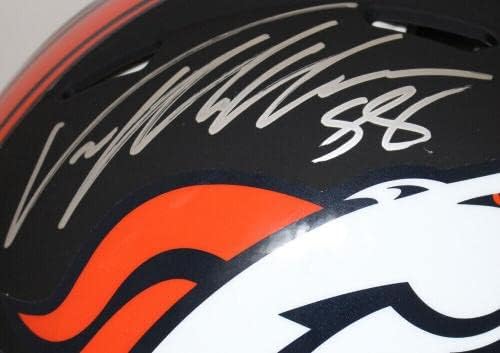 Von Miller autografou o Denver Broncos Authentic Black Matte Helmet JSA 24311 - Capacetes NFL autografados