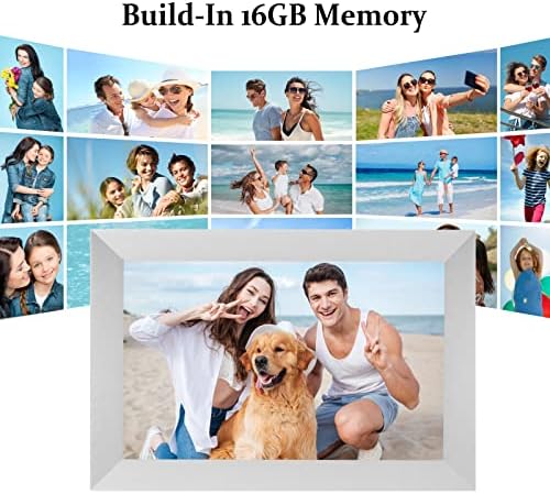 Aeezo FrameO de 9 polegadas Wi-Fi Digital Picture Frame, IPS Touch Screen Smart Digital Photo Frame com armazenamento de 16 GB, configuração fácil para compartilhar momentos instantaneamente via aplicativo frameo, auto-rotate, montagem na parede