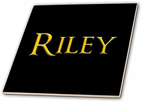 3drose Riley Popular Baby Boy Nome na América. Amarelo em amuleto preto - telhas