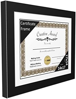 Quadros de imagem criativa 14x17 Manhattan Black Certificate Gradtion Frame com tapete branco, incluindo vidro | Os