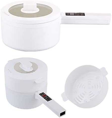 Lasuki Electric Hot Pote de macarrão rápido panela, panela quente antiaderente elétrica com filtro 1.8L Grande panela para