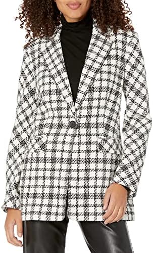 Karl Lagerfeld Paris Feminina Plaid Tweed Jacket