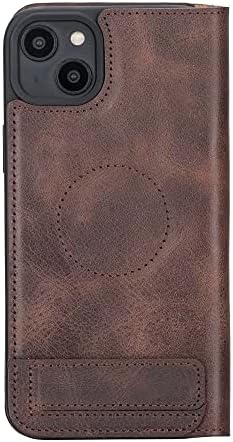 Bouletta Compatível com o iPhone 14 Plus Case Wallet Magsafe - Campa de telefone fólio magnético genuíno com suporte
