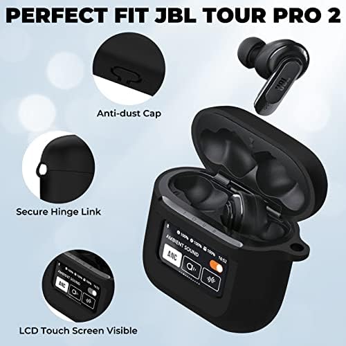 LDSXAY Compatível com a capa de caixa JBL Tour Pro 2, Case de pele protetora à prova de choque de silicone suave para