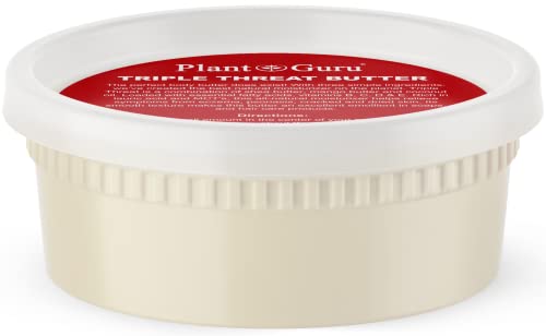 Manteiga do corpo da ameaça tripla 8 oz. - Mistura de Shea, Manga e óleo de coco - Hidratante não refinado sem refinado puro