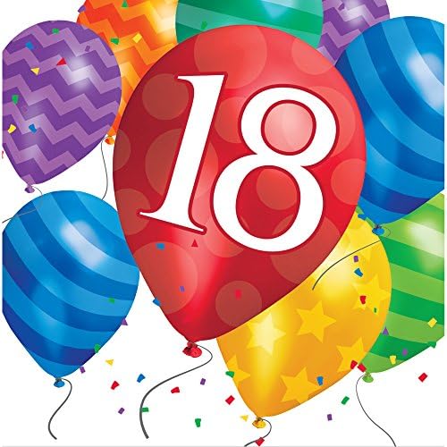 Creative conversão de 18º aniversário Multicolor Balloon Blast Lunchon Nudins - 16pcs